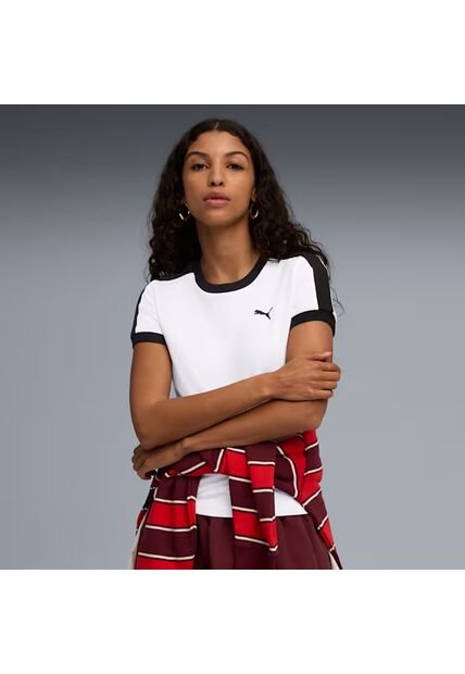 Camisas Deportivas Puma Originales T7 Slim Blanco Para Mujer