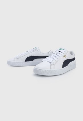 Tenis Lifestyle Blanco-Azul-Dorado Puma Basket Classic XXI
