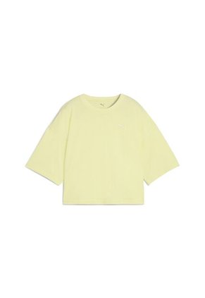 Camisa Deportiva Puma Original Wardrobe Ess Amarillo Mujer