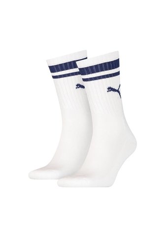 Medias Deportivas Puma Crew Heritage Stripe 2P Blanco Unisex Puma