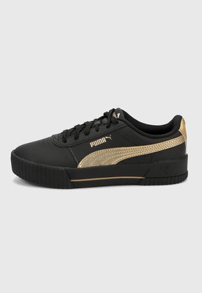 Tenis Lifestyle Negro-Dorado Puma Carina Meta