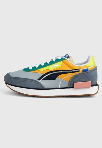 Puma Tenis Lifestyle Azul Gris Amarillo Blanco Puma Future Knasta Colombia
