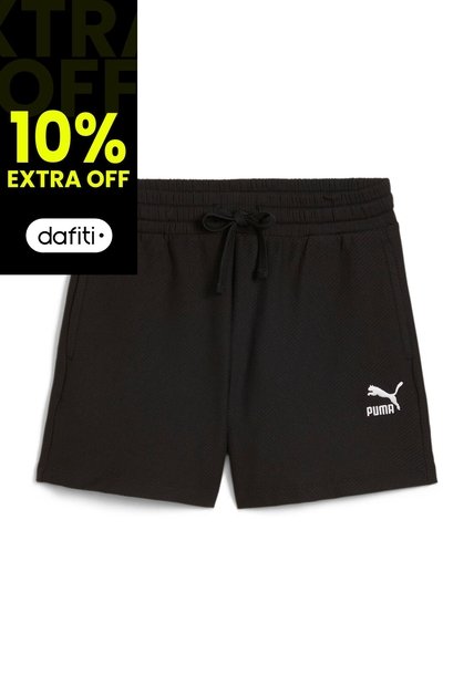 Pantaloneta Deportiva Puma Original Class Ribbed Negro Mujer