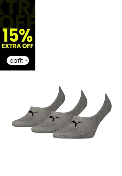 Medias Deportivas Puma Originales Footie 3 Pares Gris