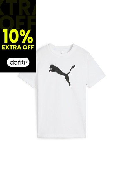 Camisa Deportiva Puma Original Ess Logo TB Blanco Para Niños