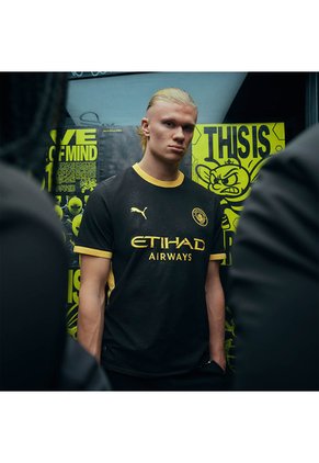 Camiseta Puma Hombre Visitante Manchester City 26/27 Authentic - Negro - Fútbol | Uso Casual Y Entrenamiento