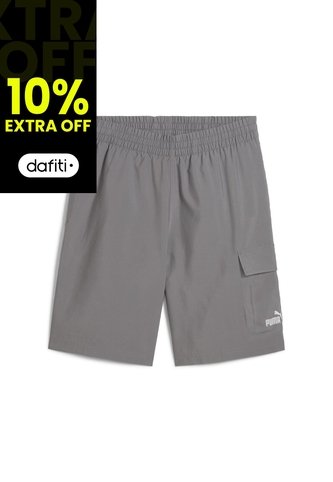 Pantaloneta Deportiva Puma Original Logo 9 Gris Para Hombre Puma