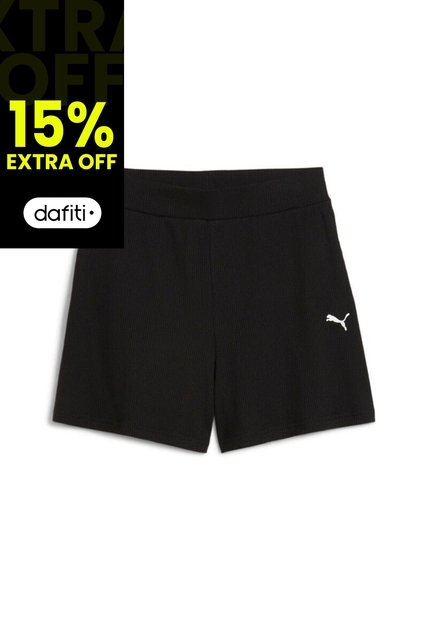 Pantaloneta Deportiva Puma Ess Elevated Original Negro Mujer