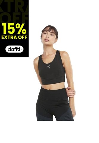 Top Bra Puma Mid Impact All Long Original Negro Mujer Puma