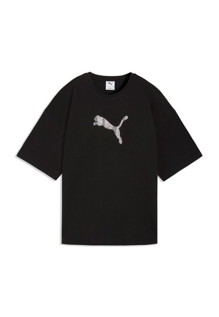 Camisa Deportiva Puma Originals Ess Graphics Leo Negro Mujer