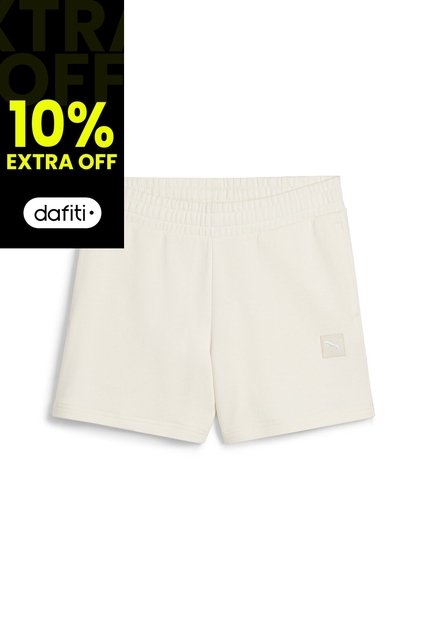 Pantaloneta Deportiva Puma Original Ess Mid-Rise Beige Mujer