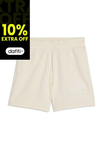 Short Deportivo Marca Puma High-Waist Original Blanco Mujer Puma