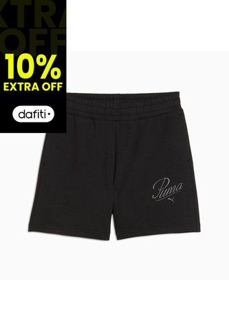 Short Deportivo Marca Puma High-Waist Original Negro Mujer Puma
