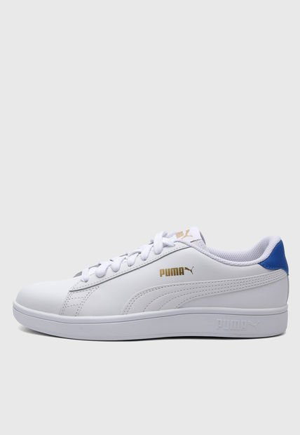 Tenis Lifestyle Blanco-Azul-Dorado PUMA Smash v2 L