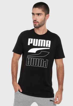 Camiseta Negro-Blanco Puma Rebel Short Sleeve