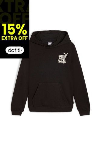Hoodie Puma Original Essential Mid 90S Youth Negro Para Niño Puma