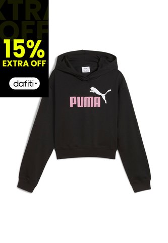 Hoodie Puma Original Ess 2 Color No. 1 Logo Negro Para Niños Puma