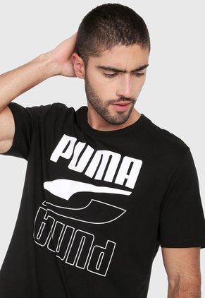 Camiseta Negro-Blanco Puma Rebel Short Sleeve