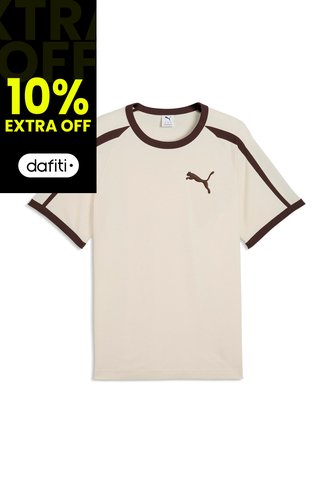 Camisa Deportiva Puma Original T7 BigCat Ringer Beige Hombre Puma
