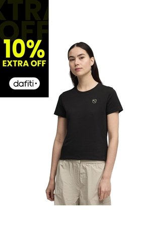 Camisa Deportiva Puma Original Ess Elevated Negro Para Mujer Puma