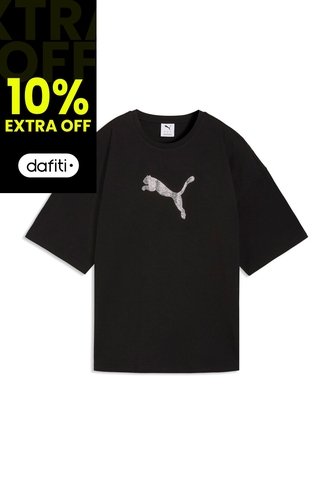 Camisa Deportiva Puma Originals Ess Graphics Leo Negro Mujer Puma