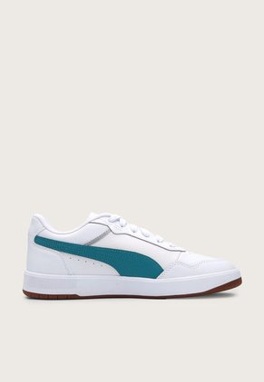 Tenis Lifestyle Blanco-Turquesa-Café Puma Court Ultra