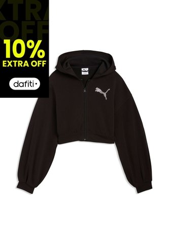 Hoodie Puma Original Ess Graphic Bedazzled Fz Tr Negro Mujer Puma