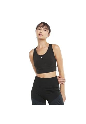 Top Bra Puma Mid Impact All Long Original Negro Mujer Puma