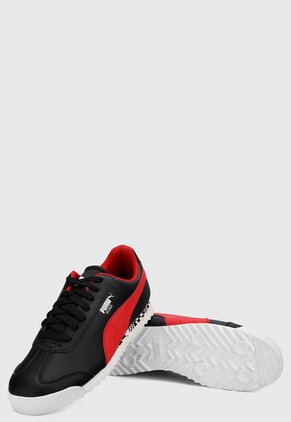 Tenis Lifestyle Negro-Rojo-Blanco Puma Roma Race