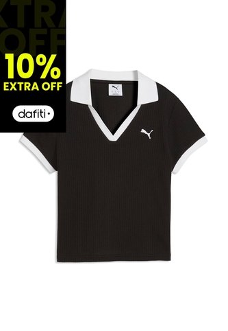 Camisa Tipo Polo Puma Original Wardrobe Ess Negro Para Mujer Puma