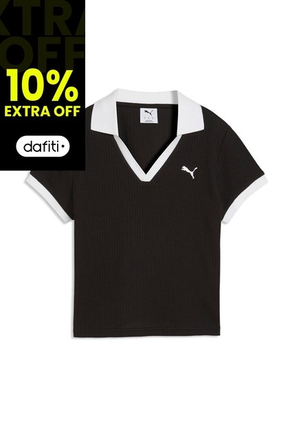 Camisa Tipo Polo Puma Original Wardrobe Ess Negro Para Mujer