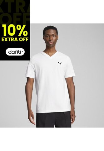 Tshirt Puma Original Ess No 1 Logo V-Neck Blanco Para Hombre Puma