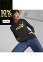 Buso Con Capucha Puma Original Ess Metallic Logo Negro Mujer de Puma