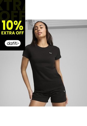 Tshirt Puma Original Essential Elevated Tee Negro Para Mujer Puma