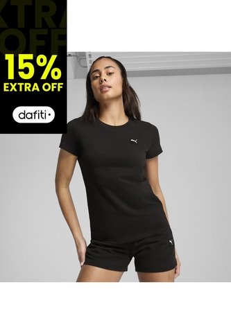 Tshirt Puma Original Essential Elevated Tee Negro Para Mujer Puma