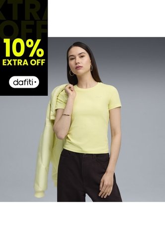 Tshirt Puma Original Wardrobe Ess Slim Amarillo Para Mujer Puma