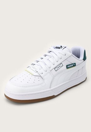 Tenis Lifestyle Blanco-Azul Petróleo-Café Puma Caven 2.0 Vt