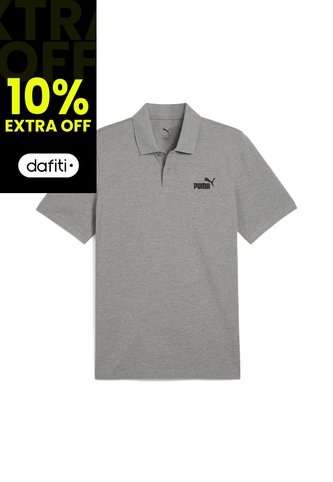 Camisa Tipo Polo Puma Ess No.1 Logo Pique Gris Hombre Puma