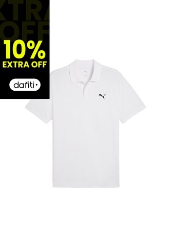 Camisa Tipo Polo Puma Ess Small Log Pique Blanco Hombre Puma