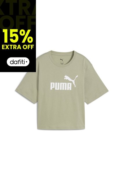 Camisa Deportiva Puma Original Ess Cropped Verde Para Mujer