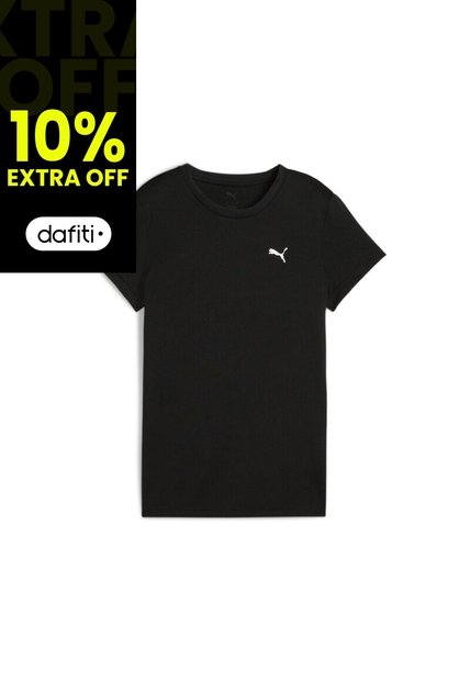 Camisa Deportiva Puma Original Logo (Poly) Negro Mujer
