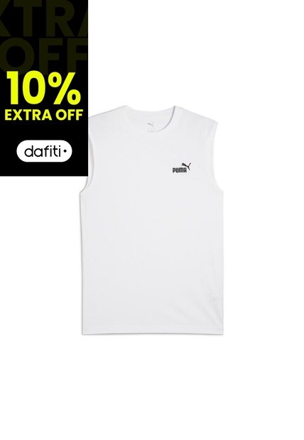 Camisa Deportiva Puma Ess No 1 Logo Sleeveless Blanco Hombre