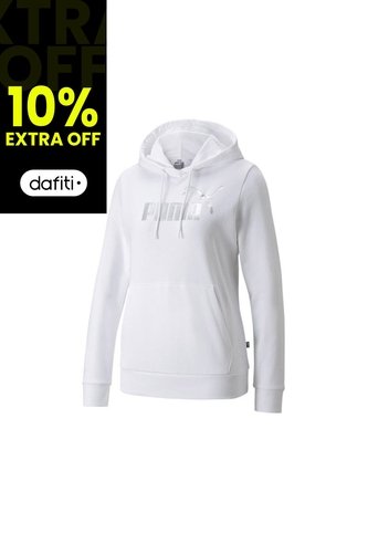 Busos Con Capucha Puma Original Ess + Metallic Blancos Mujer Puma