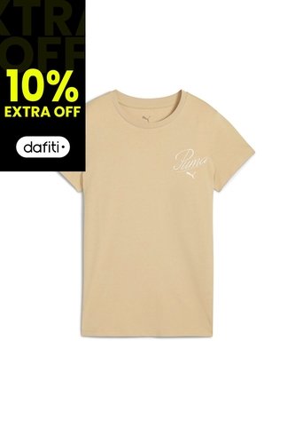 Camisa Deportiva Puma Original Ess Script W Beige Para Mujer Puma