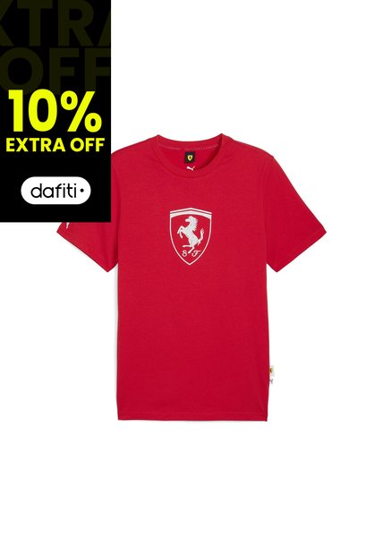 Camisa Deportiva Puma Ferrari Tonal Shield Rojo Hombre