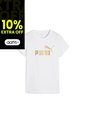 Camisa Deportiva Puma Original Ess Metallic No1 Blanco Mujer de Puma