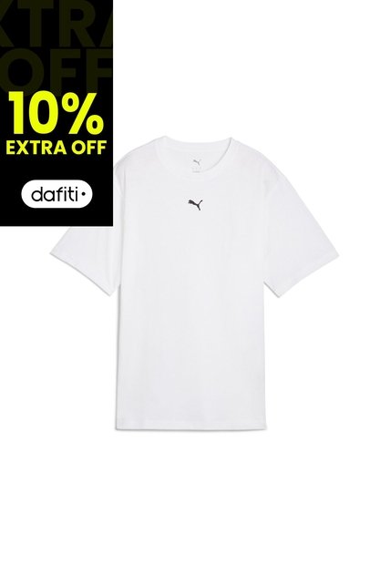 Camisa Deportiva Puma Original Ess Logo Relaxed Blanco Mujer