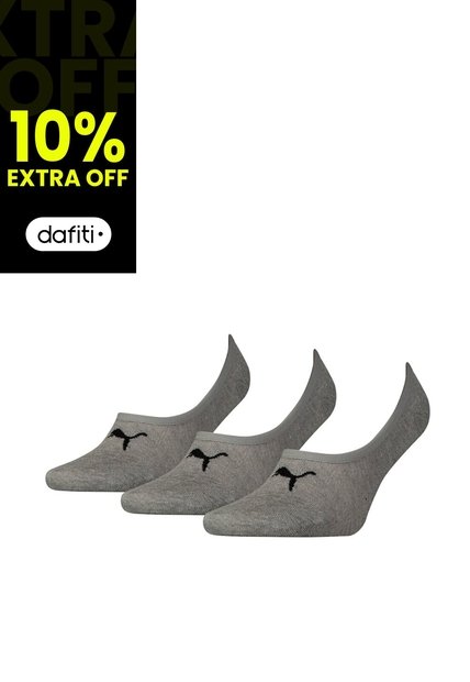 Medias Deportivas Puma Originales Footie 3 Pares Gris