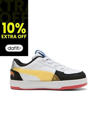 Tenis Deportivo Puma Original Caven 2 Hot Wheel Blanco Niños Puma