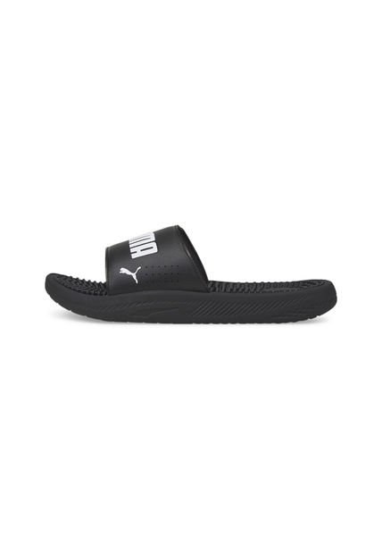 Sandalia Puma Hombre Softride Slide Massage Negro Deportivo